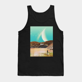 By The Lake - Space Aesthetic, Retro Futurism, Sci-Fi Tank Top